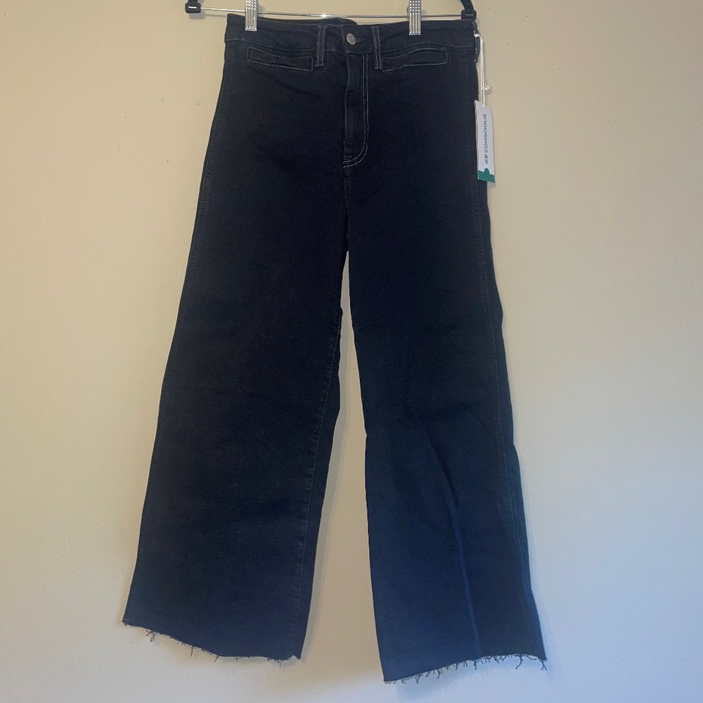 NWT h&m culotte high waist jeans cropped size 8